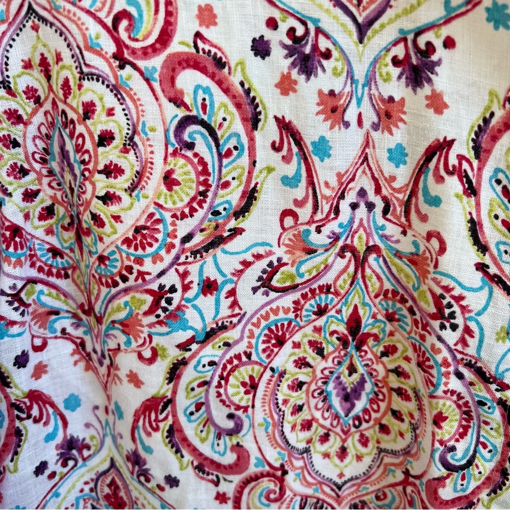 Chico’s Multicolor Scroll Print Linen Button Up &… - image 5